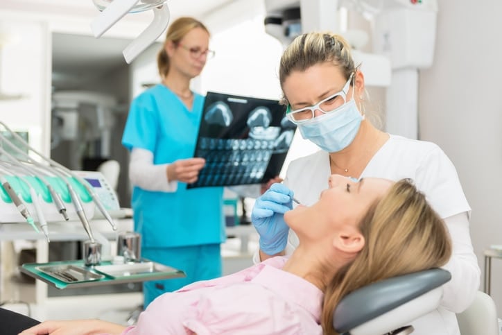 Medical procedure at dentist